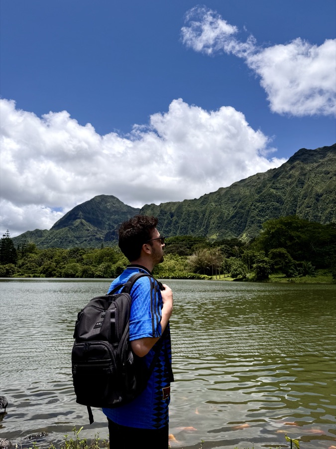 Andy taking in the mountains in Hawaii